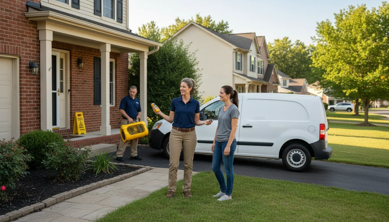 Residential water damage restoration in Benton Ridge, OH